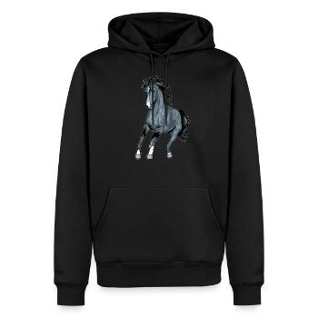 cadeau d'équitation poulain cheval chevaux morgan - Sweat à capuche Premium bio Homme - noir - Devant - Nico (187cm)