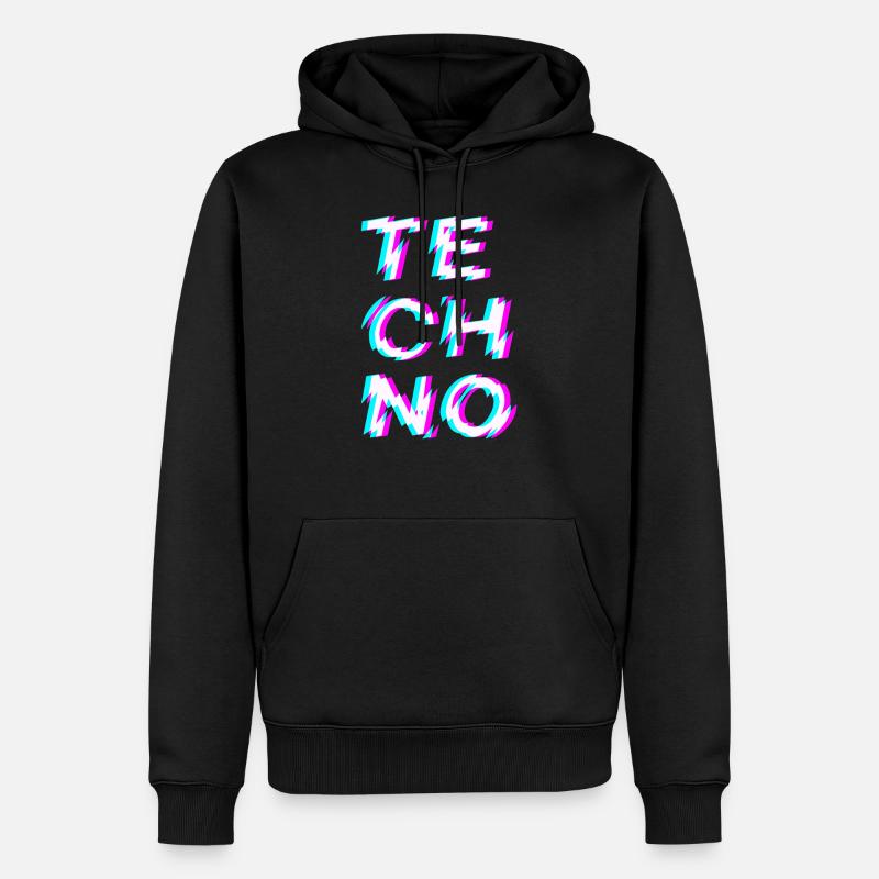 Techno Rave - Sweat à capuche Premium bio Homme - noir
