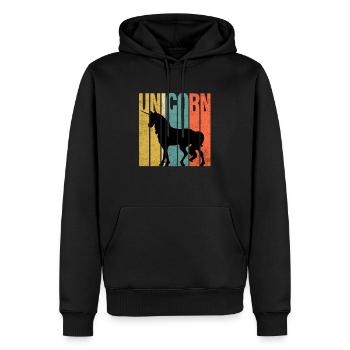 Licorne Vintage - Sweat à capuche Premium bio Homme - noir - Devant - Nico (187cm)