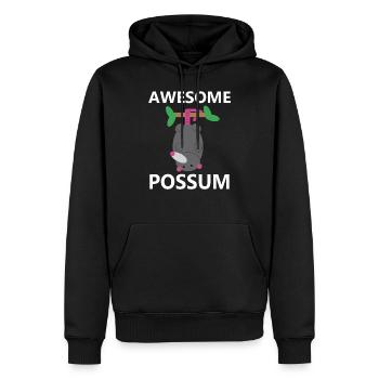 Awesome Possum - Männer Premium Bio Hoodie - Schwarz - Vorne - Nico (187cm)