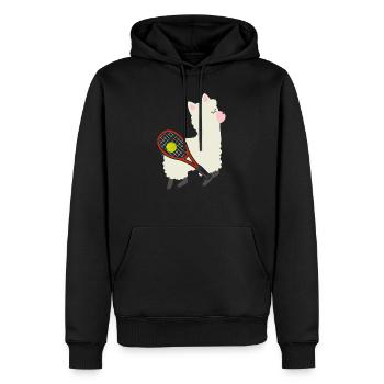 ALPACA SPORT TENNIS - Sweat à capuche Premium bio Homme - noir - Devant - Nico (187cm)