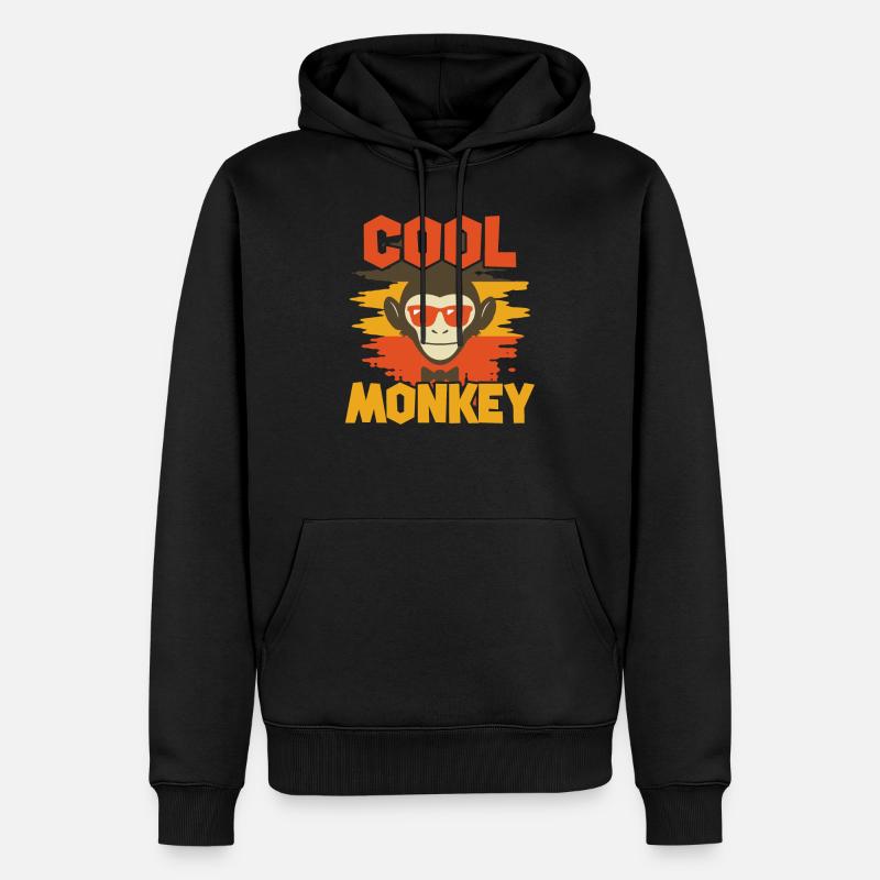 COOL MONKEY - Sweat à capuche Premium bio Homme - noir