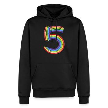Grafik zum 5. Geburtstag des Kindes, T-Shirt des Kindes, Geburtstag - Männer Premium Bio Hoodie - Schwarz - Vorne - Nico (187cm)