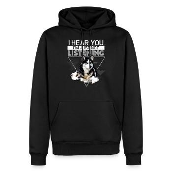 Siberian Husky Besitzer Geschenk Design - einfach nicht - Männer Premium Bio Hoodie - Schwarz - Vorne - Nico (187cm)