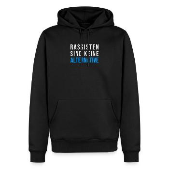 Rassisten sind keine Alternative - Männer Premium Bio Hoodie - Schwarz - Vorne - Nico (187cm)
