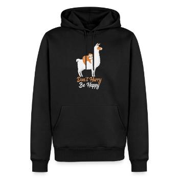 ALPACA SLOTH Ne vous pressez pas Soyez heureux - Sweat à capuche Premium bio Homme - noir - Devant - Nico (187cm)