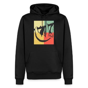 SLOTH - Männer Premium Bio Hoodie - Schwarz - Vorne - Nico (187cm)