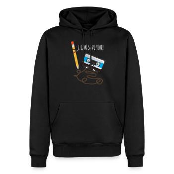 Kassette und Stift Retro Musik 90er Kostüm Lustig - Männer Premium Bio Hoodie - Schwarz - Vorne - Nico (187cm)