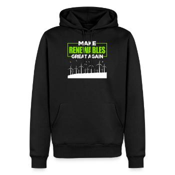 Make Renewables Great Again - Men’s Premium Organic Hoodie - black - Front - Nico (187cm)