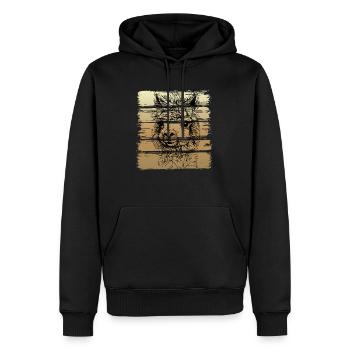 Alpaga alpaga - Sweat à capuche Premium bio Homme - noir - Devant - Nico (187cm)