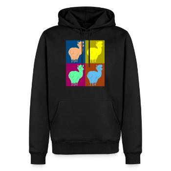 Alpaka Alpaca - Männer Premium Bio Hoodie - Schwarz - Vorne - Nico (187cm)