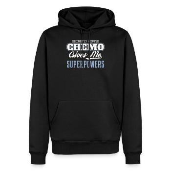 Funny Cancer Hoping Chemo Gives Me Superpowers - Men’s Premium Organic Hoodie - black - Front - Nico (187cm)