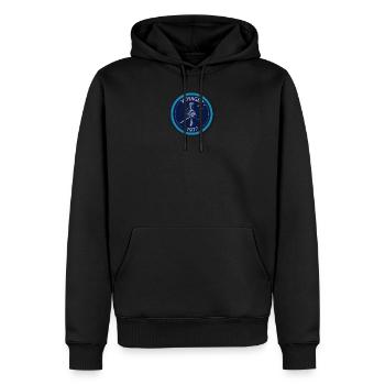 Retro vintage Voyager 1 40 Jahre Weltraum Sonde - Männer Premium Bio Hoodie - Schwarz - Vorne - Nico (187cm)