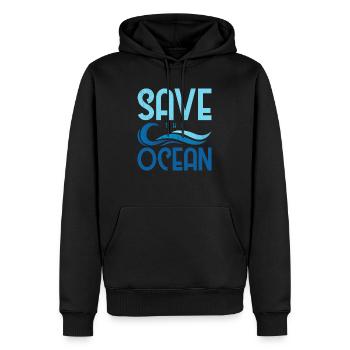 Save the Ocean - Männer Premium Bio Hoodie - Schwarz - Vorne - Nico (187cm)