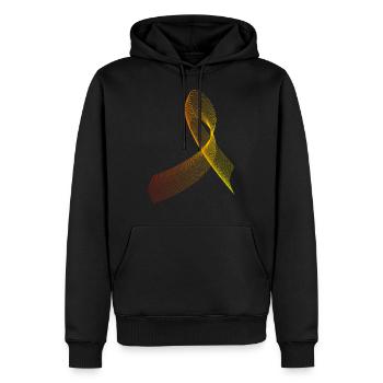 Cool, abstract and futuristic pattern - Men’s Premium Organic Hoodie - black - Front - Nico (187cm)