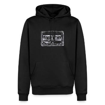 Retro music cassette - Men’s Premium Organic Hoodie - black - Front - Nico (187cm)