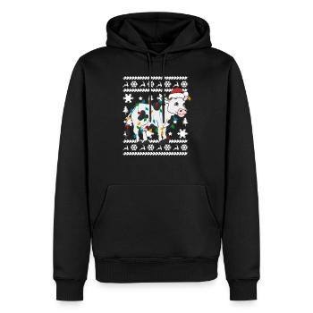 Cow Christmas Ugly Sweater - Männer Premium Bio Hoodie - Schwarz - Vorne - Nico (187cm)