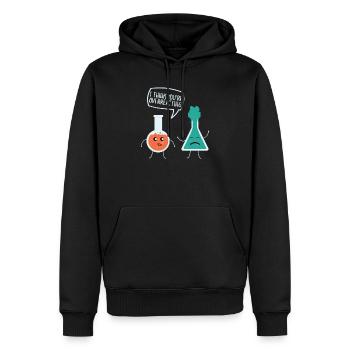 Je pense que vous réagissez de manière excessive à la chimie, nerd - Sweat à capuche Premium bio Homme - noir - Devant - Nico (187cm)