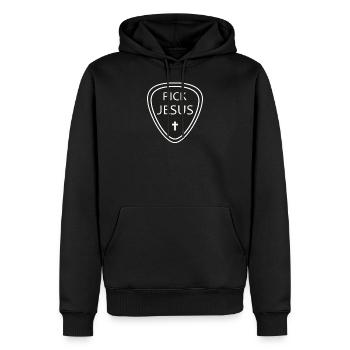 Pick Jesus Musik Plektrum christlicher Musiker - Männer Premium Bio Hoodie - Schwarz - Vorne - Nico (187cm)