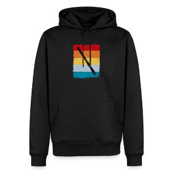 Flûte à bec rétro - Sweat à capuche Premium bio Homme - noir - Devant - Nico (187cm)