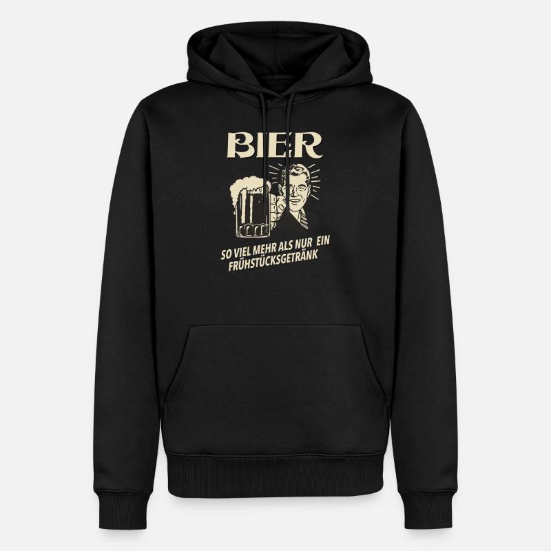 Bier Retro Werbung - Männer Premium Bio Hoodie - Schwarz