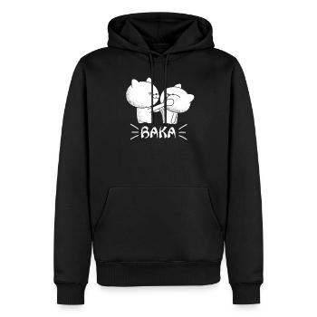 Anime Baka disant Japon - Sweat à capuche Premium bio Homme - noir - Devant - Nico (187cm)