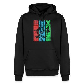 BMX - Sweat à capuche Premium bio Homme - noir - Devant - Nico (187cm)