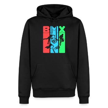 BMX - Sweat à capuche Premium bio Homme - noir - Devant - Nico (187cm)