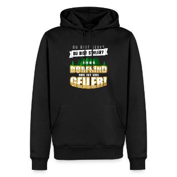 Dorfkind Dorfkinder Landwirtschaft Lustig Geschenk - Männer Premium Bio Hoodie - Schwarz - Vorne - Nico (187cm)