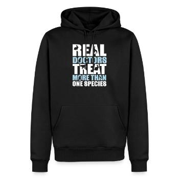 Echte Ärzte behandeln mehr als eine Spezies - Männer Premium Bio Hoodie - Schwarz - Vorne - Nico (187cm)