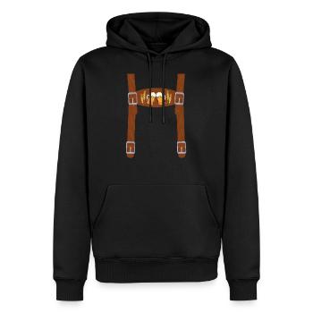 Transporteur de bière Lederhose Funny Wiesn - Sweat à capuche Premium bio Homme - noir - Devant - Nico (187cm)