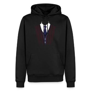 Classy Fun Fux Tuxedo Suit graphic Nice Black - Sweat à capuche Premium bio Homme - noir - Devant - Nico (187cm)
