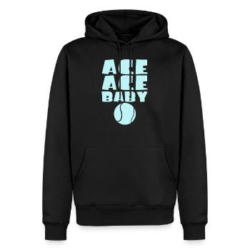 Ace Ace bébé drôle de joueur de tennis jeu de mots - Sweat à capuche Premium bio Homme - noir - Devant - Nico (187cm)