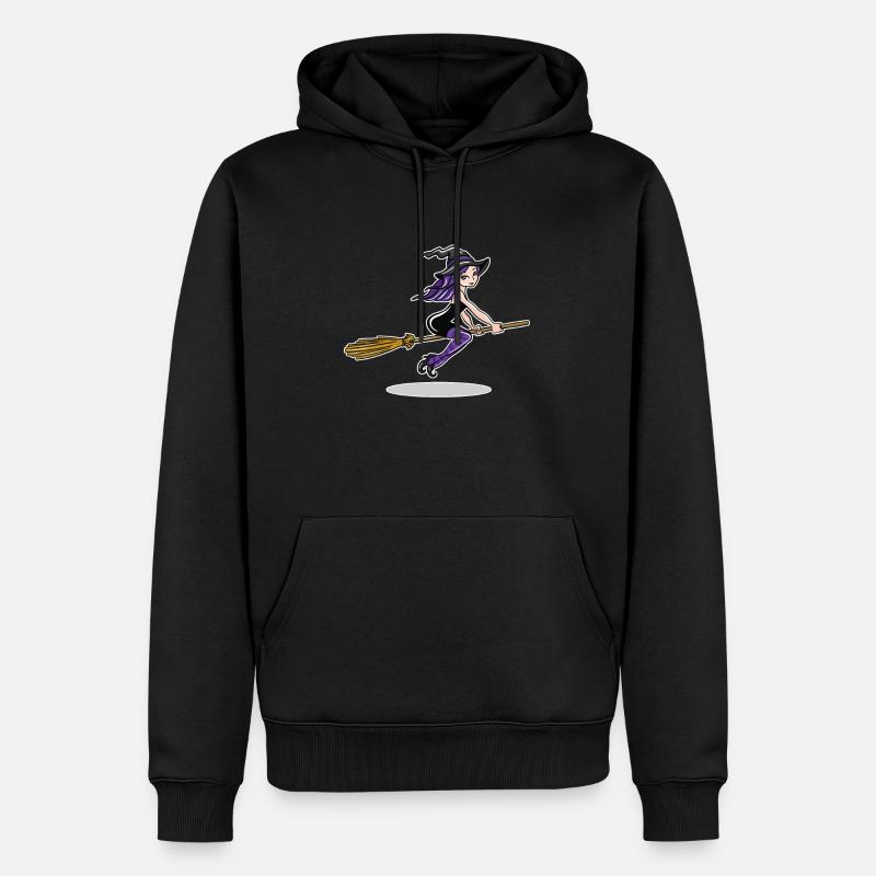 Sorcière sur balai - Sweat à capuche Premium bio Homme - noir