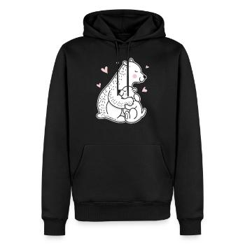 Polar Bear Having A Nap Gift product Cute Polar - Men’s Premium Organic Hoodie - black - Front - Nico (187cm)