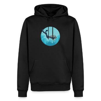 Plongée sous-marine - Sweat à capuche Premium bio Homme - noir - Devant - Nico (187cm)