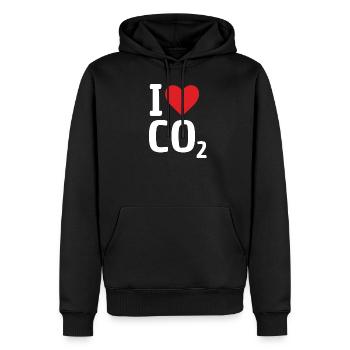 Ich Liebe Co2 Geschenk Klimawandel Diesel Humor - Männer Premium Bio Hoodie - Schwarz - Vorne - Nico (187cm)