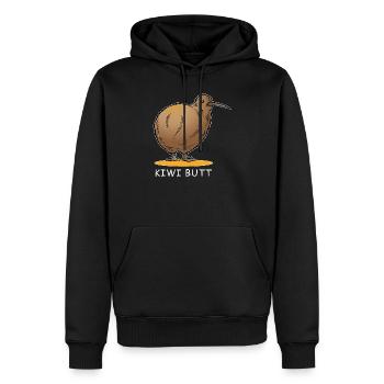 Lustiges Neuseeland Kiwi Vogel Butt Geschenk - Männer Premium Bio Hoodie - Schwarz - Vorne - Nico (187cm)