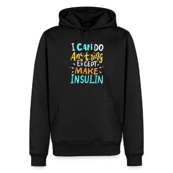 Diabète sucré cadeau d'insuline diabétique - Sweat à capuche Premium bio Homme - noir - Devant - Nico (187cm)
