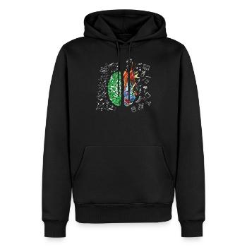 Gehirn Wissenschaft Neurologie Geschenk Design Kunst Idee drucken - Männer Premium Bio Hoodie - Schwarz - Vorne - Nico (187cm)