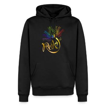 Reiki Meister Spirituell Chakra Heilung Geschenk - Männer Premium Bio Hoodie - Schwarz - Vorne - Nico (187cm)