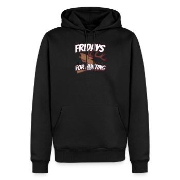 Fridays for Hunting Parodie Freiheit für Jäger - Männer Premium Bio Hoodie - Schwarz - Vorne - Nico (187cm)