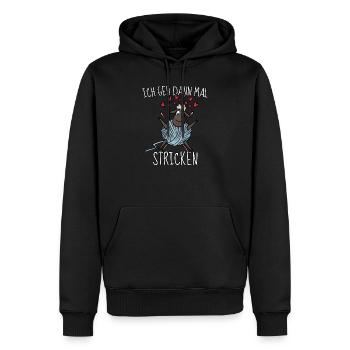 Lustiger Nähen & Näherin Stricken Spruch Geschenk - Männer Premium Bio Hoodie - Schwarz - Vorne - Nico (187cm)