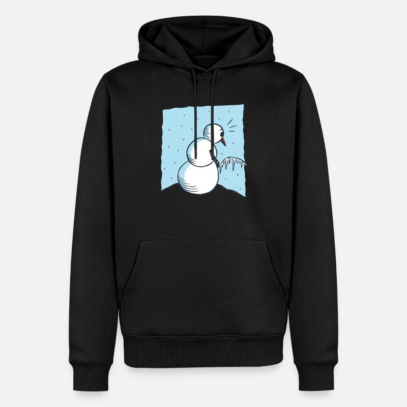 Pinkelnder Schneemann - Männer Premium Bio Hoodie - Schwarz