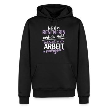 Rente Rentnerin Ruhestand Spruch Abschiedsgeschenk - Männer Premium Bio Hoodie - Schwarz - Vorne - Nico (187cm)