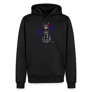 Dia De Los Muertos Sugar Skull Cat Calavera - Männer Premium Bio Hoodie - Schwarz - Vorne - Nico (187cm)