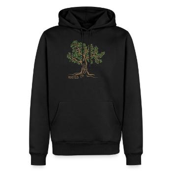 Enraciné dans l’arbre de Jésus-Christ Don de foi chrétienne - Sweat à capuche Premium bio Homme - noir - Devant - Nico (187cm)