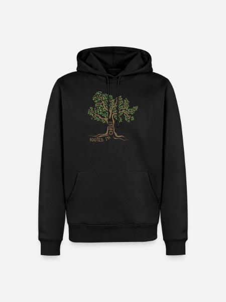 Rooted in Christ Jesus Tree Christian Faith Gift - Men’s Premium Organic Hoodie - black