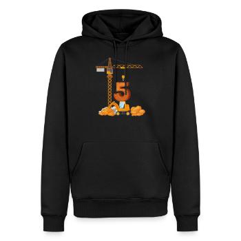 Cadeau d'anniversaire pelle 5 ans chantier de construction - Sweat à capuche Premium bio Homme - noir - Devant - Nico (187cm)