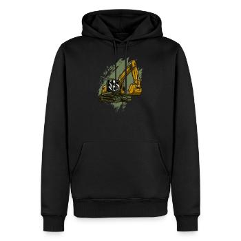 Bagger - Männer Premium Bio Hoodie - Schwarz - Vorne - Nico (187cm)